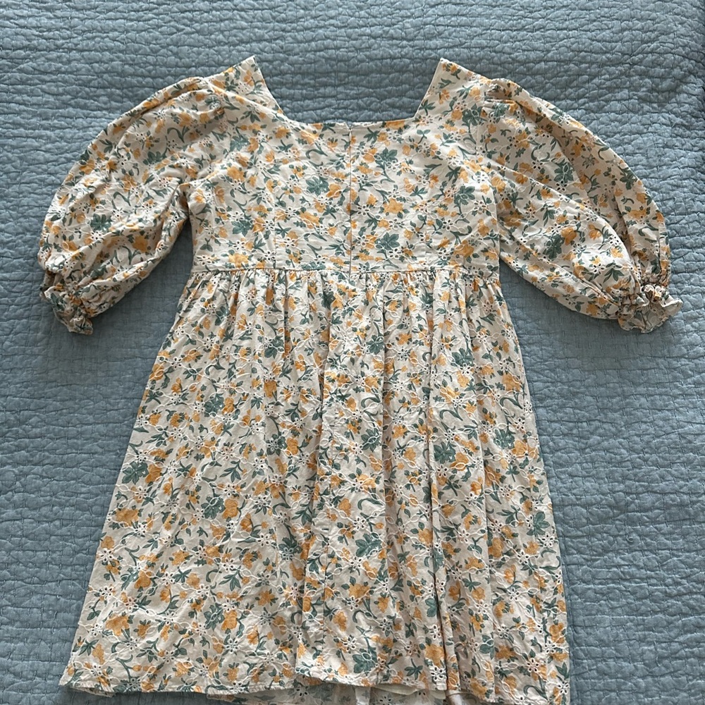 Roolee (Salt) Cream Smocked Ruffled Mini Sundress